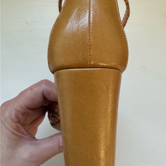 Lip Vintage Brown Woven Wedges Sandals with Ankle Strap 3.5 inch Heel - Size 6 - Picture 7 of 11